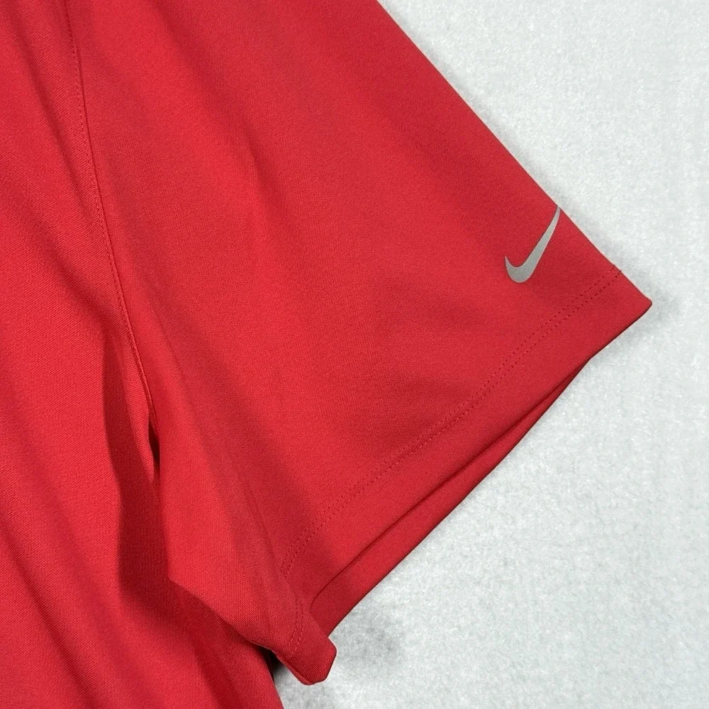 Nike Polo Shirt Mens XXL 2XL Red Jim Beam Whiskey Logo Golf Performance Logo